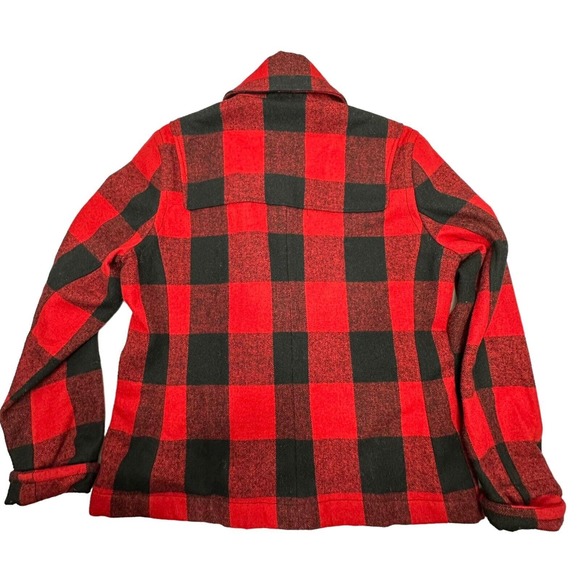 GARNET HILL Women Wool Pea Coat Jacket Sz 6 Buffalo Check Plaid Toggle Close - Picture 5 of 12
